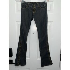 OOAK Women's‎ Low Rise Bootcut MOTOR MONTENEGRO OUTLAW JEANS PUNK HIPPIE 29 Sz 6